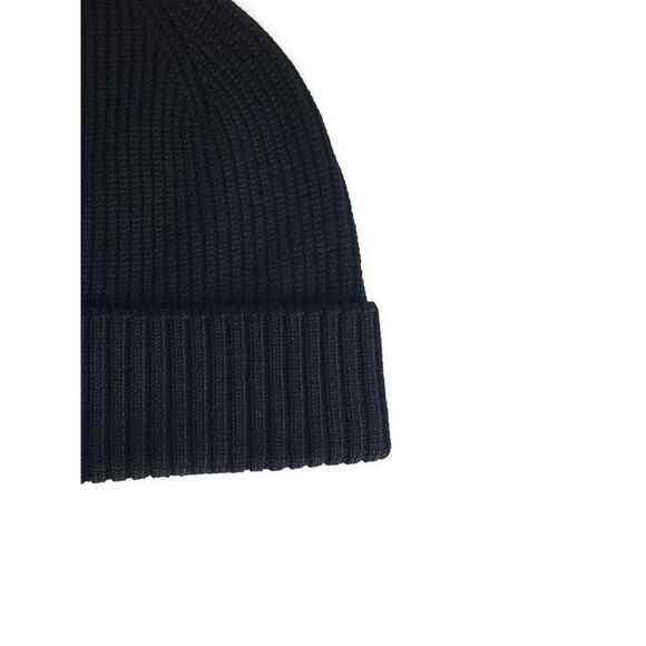 Seven Gauge Black Wool Beanie Men - Picture 3 of 3